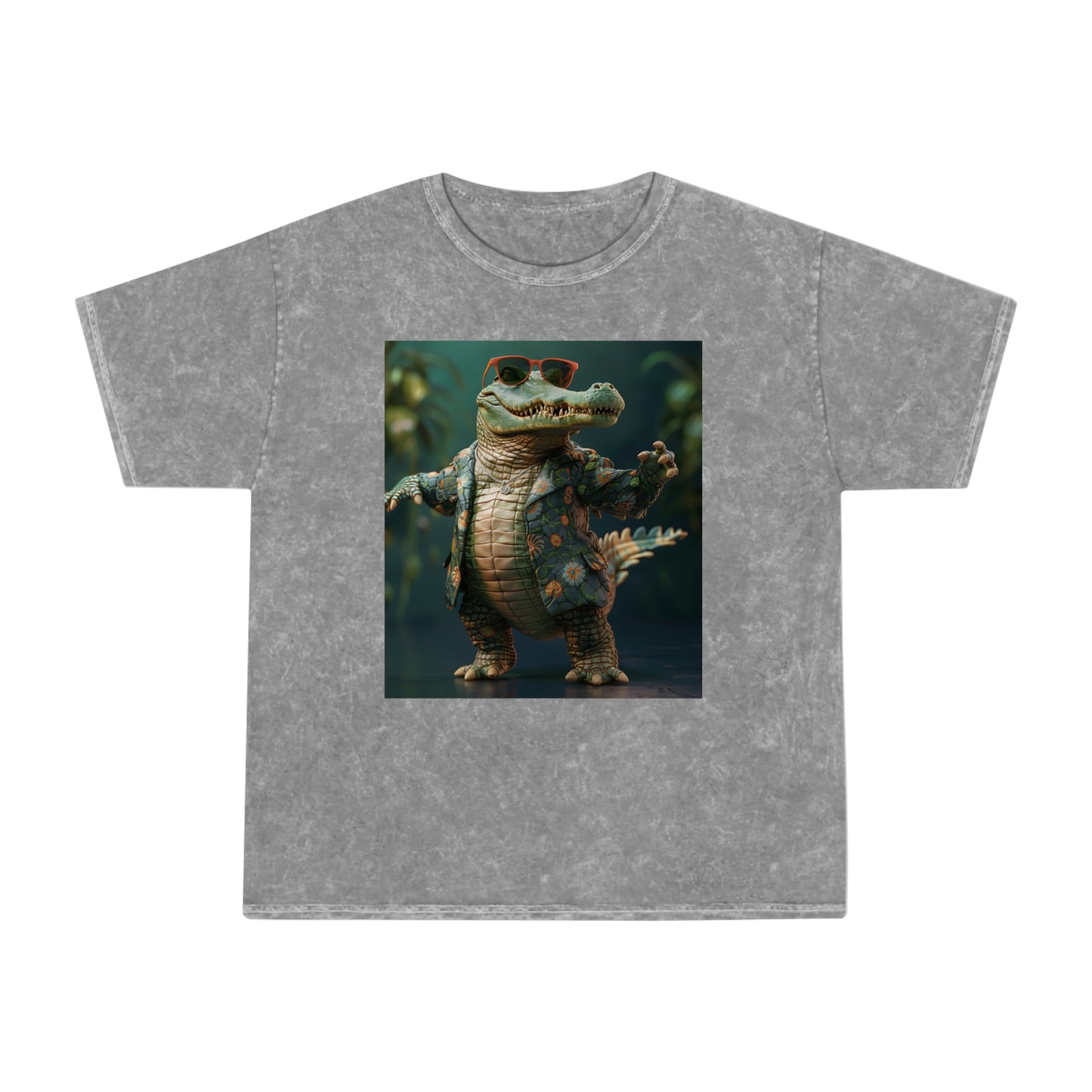 Unisex Mineral Wash T-Shirt Spotlighting Gilbert the Gator